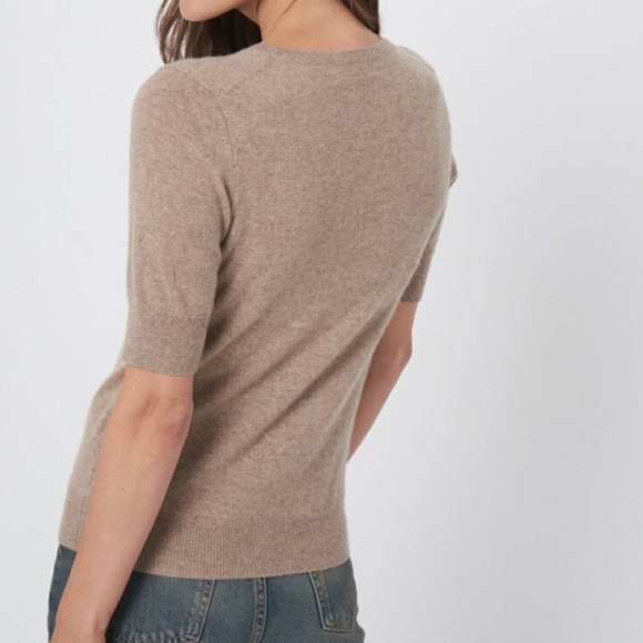 Repeat Cashmere Short Sleeve Organic Cashmere Sweater NWOT | Taupe | Size S (38) - Picture 6 of 6
